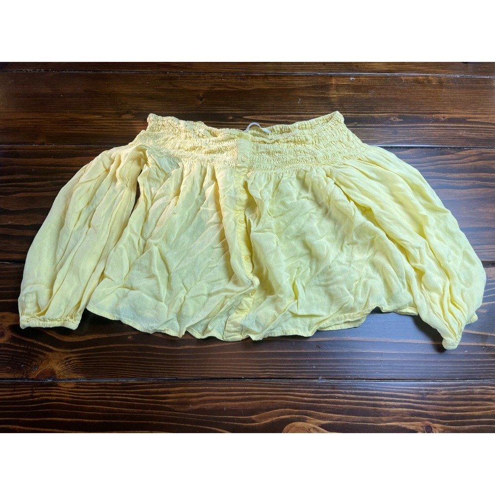 Les Soeurs Shirt, Womens Size Medium, Yellow, Off Shoulder
